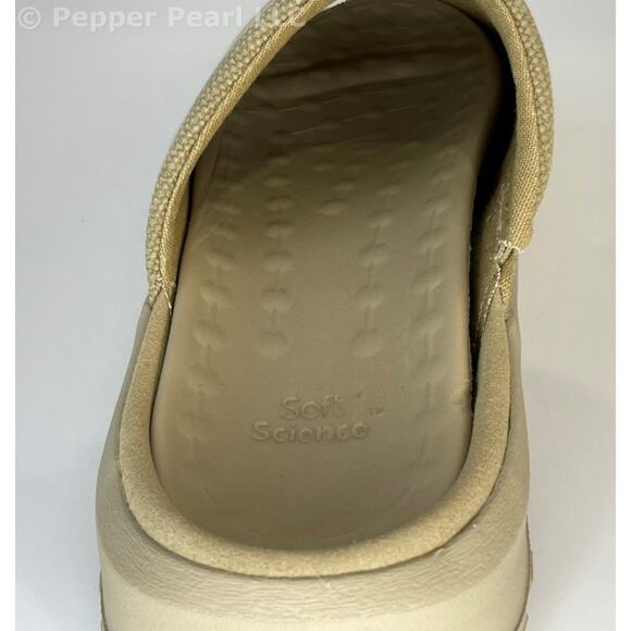 Women's Size 6 Khaki Canvas Clog Mule Slip On Comfort Shoe by Soft Science - Picture 8 of 12